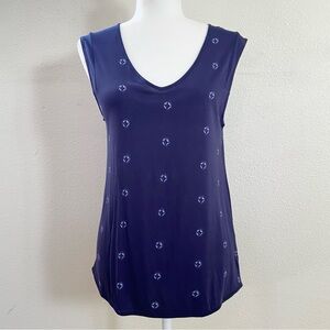 Old Navy Blue and White Diamond Print Top